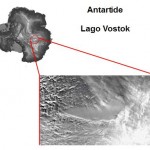Le acque del lago Vostok, intrappolate al di sotto della calotta polare antartica - Image courtesy of NASA, elaborated by MTG Climate