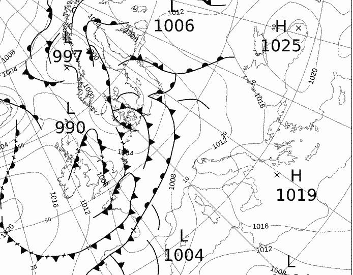 Fig.2. UKMO-Braknell, Sabato 16 Aprile 2016. Fonte: www.wetterzentrale.de