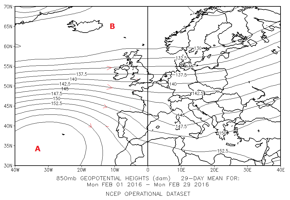 fig 5a - 1_29 febbraio 2016 850 hPa