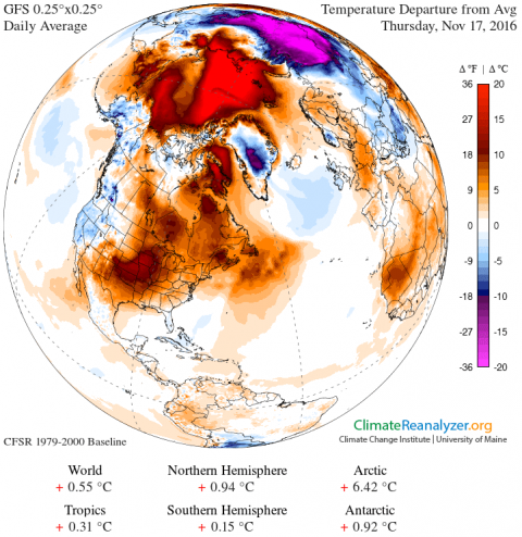 Figura 1– Anomalia termica del 17 novembre 2016